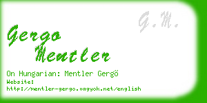 gergo mentler business card